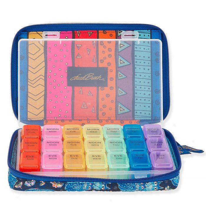 laurel burch Indigo Cats Morn-Noon-Eve 7-Day Pill Organizer