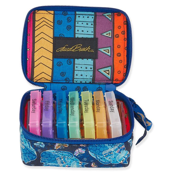 laurel burch Indigo Cats Streamlined 7-Day Pill Organizer