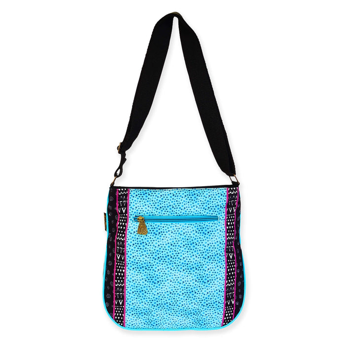 Laurel Burch Kitty Noir In Blossoms Large Crossbody