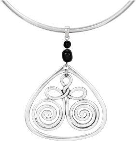 laurel burch Ashbury Necklace - Silver/Black Beads