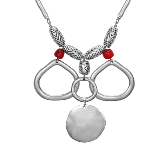laurel burch Belvedere Necklace - Silver/Red Beads