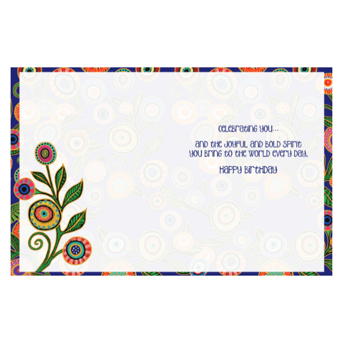 Laurel Burch Bloom Wildly Birthday Card - Single
