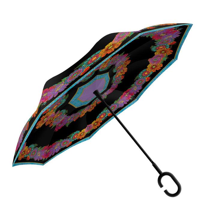 laurel burch Blooms Reverse-Close Stick Umbrella