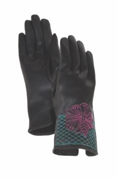 laurel burch Blossom Cuff Gloves - Magenta/Black