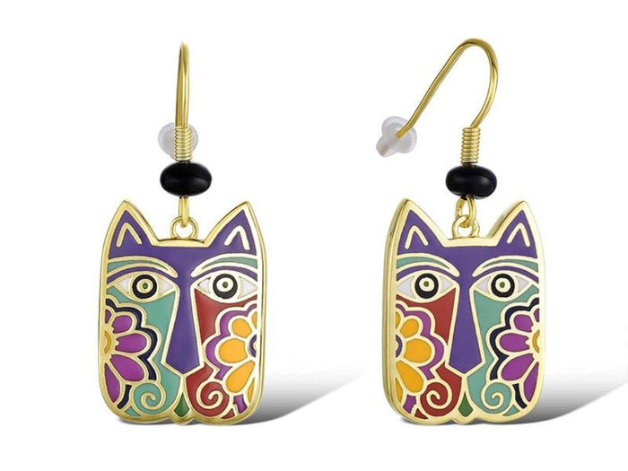 laurel burch Blossoming Cat Drop Earrings