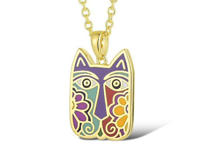 laurel burch Blossoming Cat Necklace