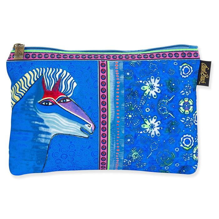 laurel burch Blue Batik Horse Cosmetic Bag