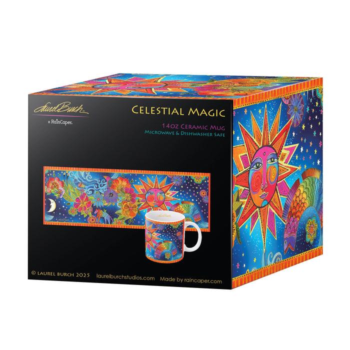 Laurel Burch Celestial Magic Ceramic Mug - 14 Oz