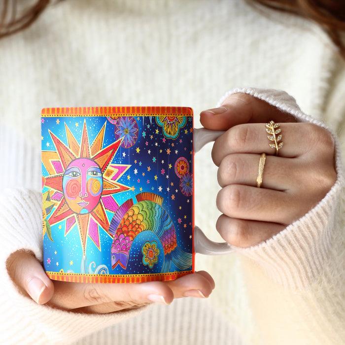 Laurel Burch Celestial Magic Ceramic Mug - 14 Oz