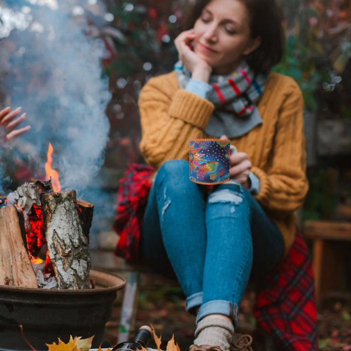 Laurel Burch Celestial Magic Ceramic Mug - 14 Oz