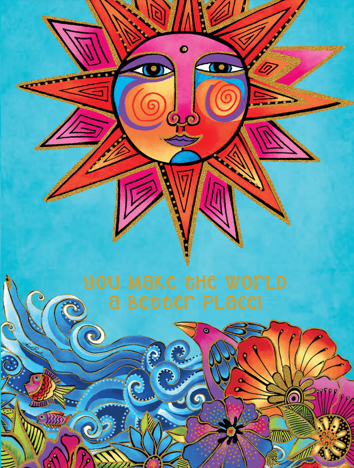 laurel burch Celestial Waves Birthday Card - Single