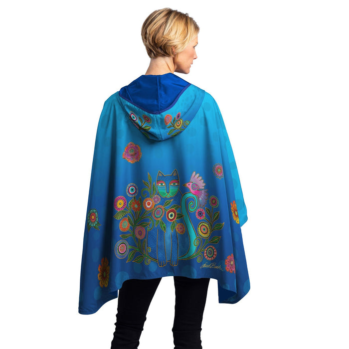 Laurel Burch Cerulean Cat Reversible Rain Cape