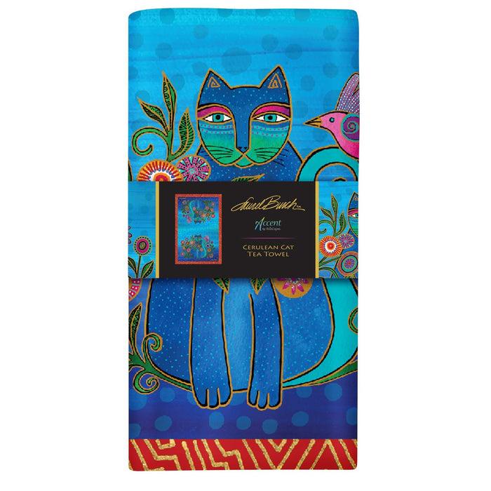 laurel burch Cerulean Cat Tea Towel