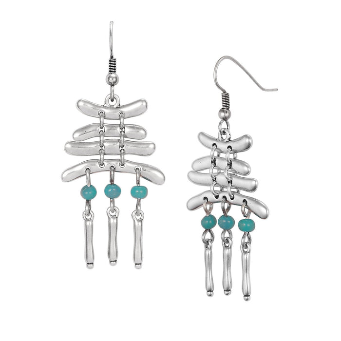 laurel burch Cole Earrings - Silver/Turquoise Beads