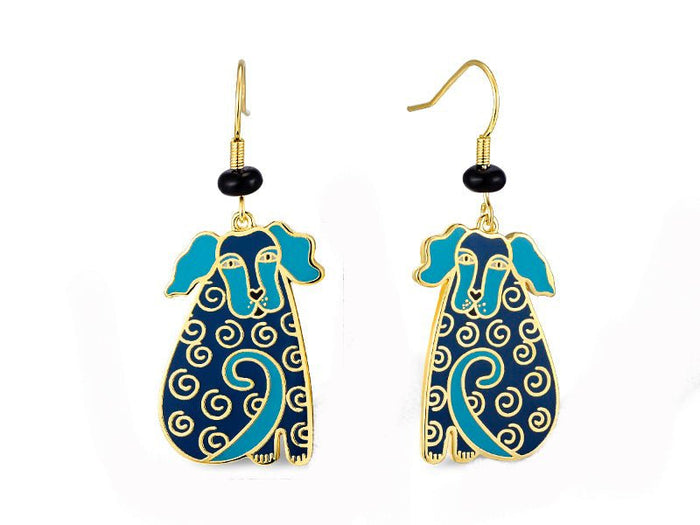 laurel burch Dog Tales Earrings - Blue
