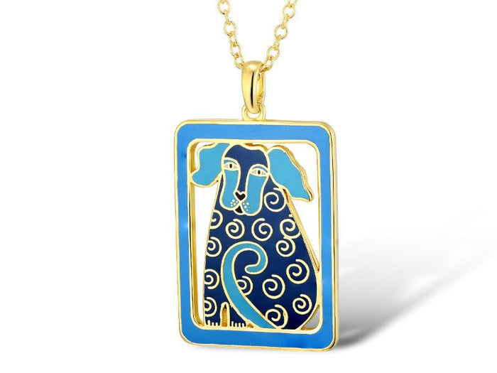laurel burch Dog Tales Necklace - Blue