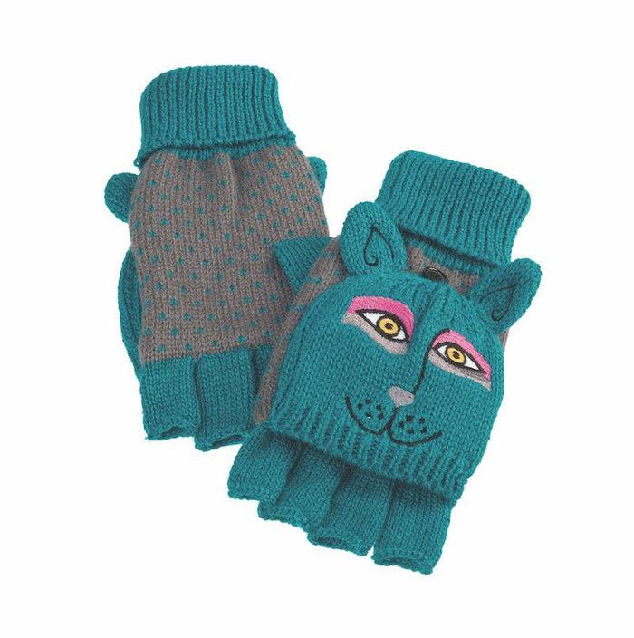 laurel burch Doggie Flip Mittens - Teal