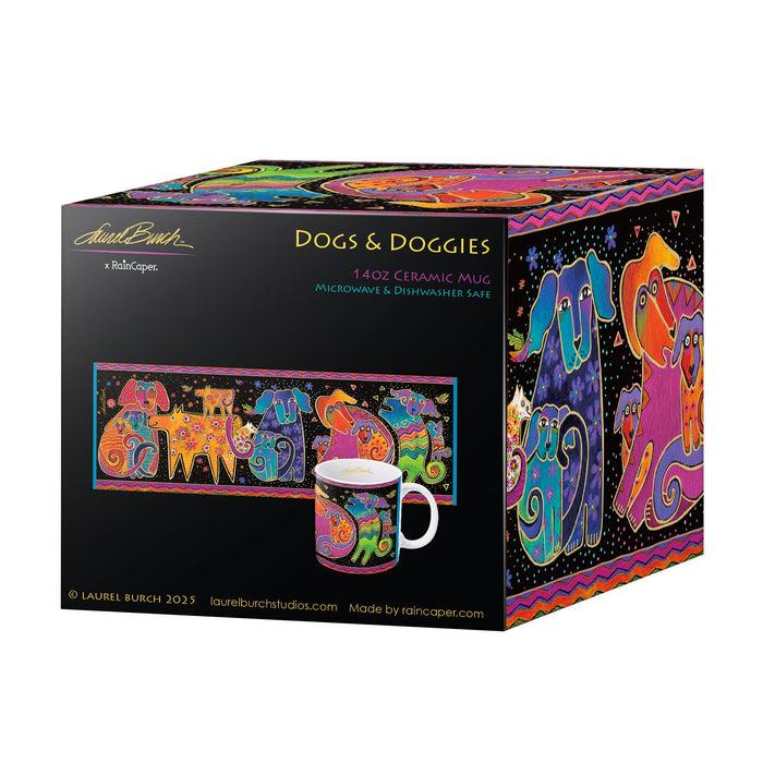 Laurel Burch Dogs & Doggies Ceramic Mug - 14 Oz