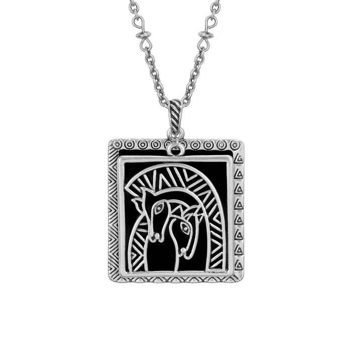 laurel burch Embracing Horses Necklace - Black