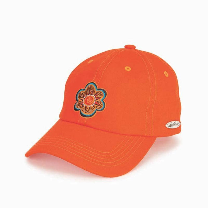 laurel burch Embroidered Flower Cap - Orange