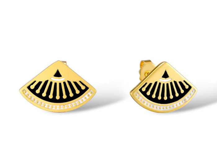 laurel burch Fanfare Stud Earrings - Black/Gold