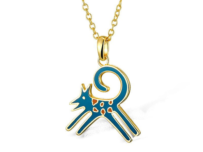 laurel burch Felicity Wild Dog Necklace - Blue