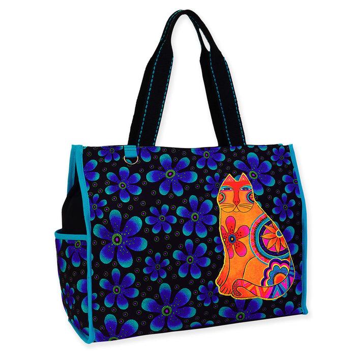 Laurel Burch Feline Flower Power Large Tote
