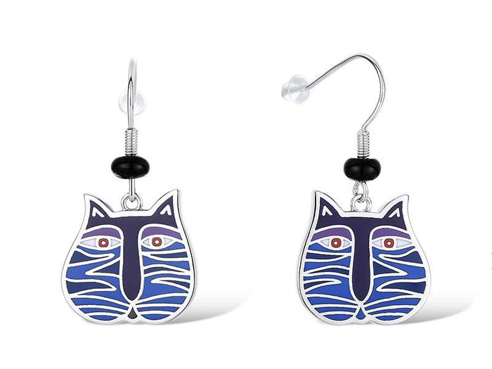 laurel burch Femme Cat Earrings - Indigo