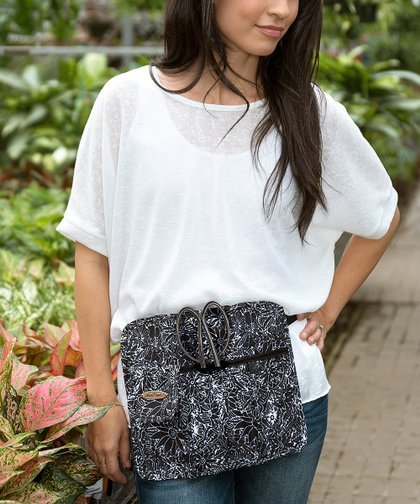 Laurel Burch Floral Garden Apron - Black/White