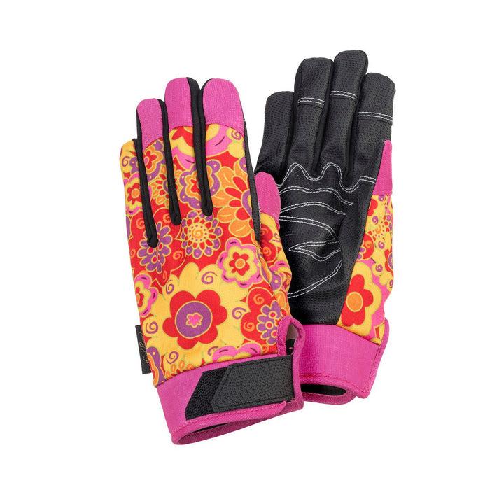 laurel burch Floral Work Gloves - Pink/Black