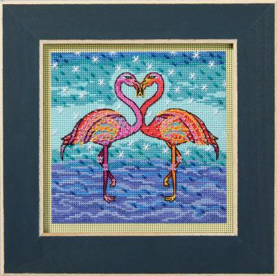 laurel burch Flowering Flamingos Cross Stitch Kit
