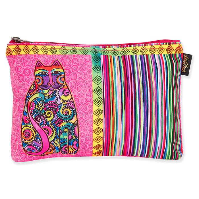 laurel burch Fuchsia Cat Stripes Cosmetic Bag