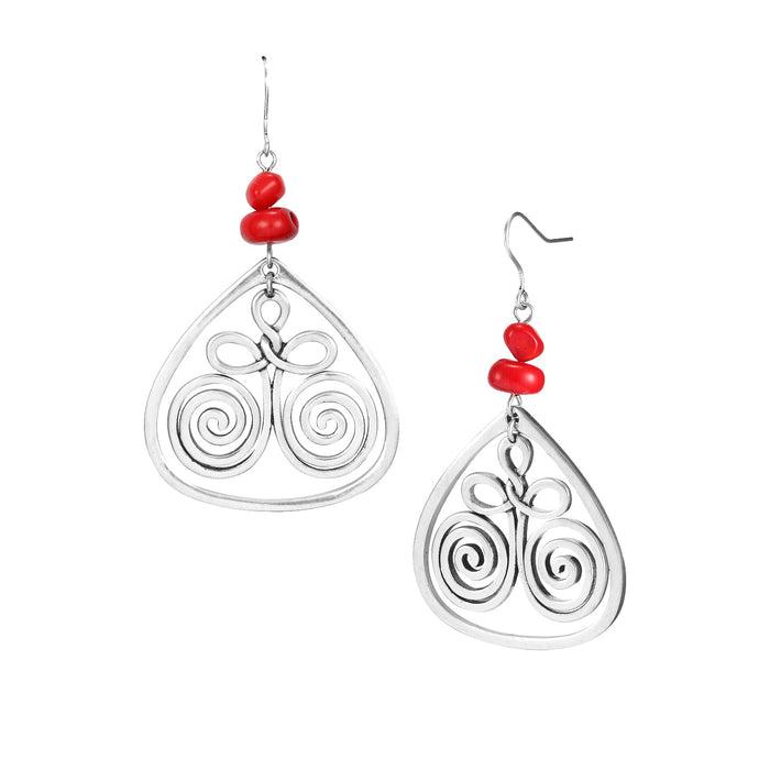 laurel burch Golden Gate Earrings - Silver/Red Beads