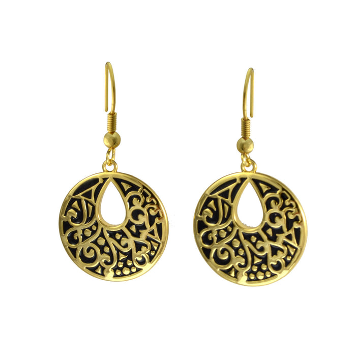laurel burch Harmony Earrings -Black/Gold