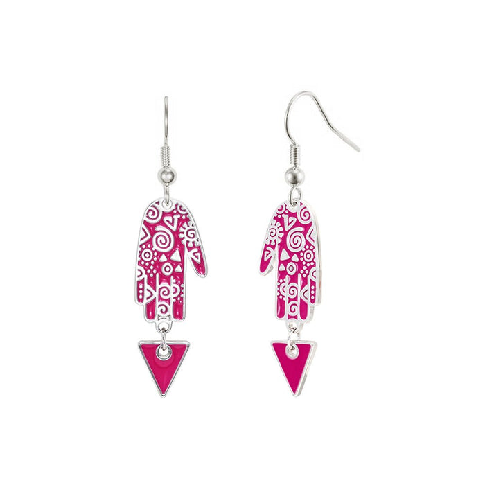 laurel burch Healing Hands Earrings - Fuchsia