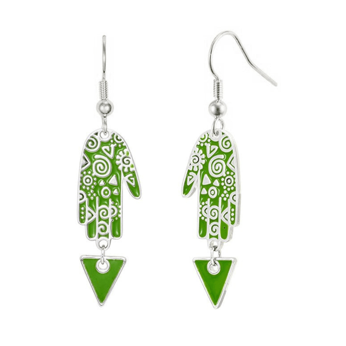 laurel burch Healing Hands Earrings - Green