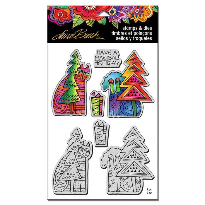 laurel burch Holiday Friends Stamps & Dies Set