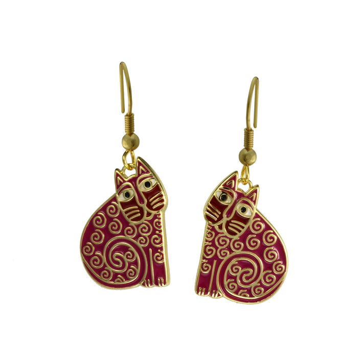 laurel burch Jubilee Cat Earrings - Red