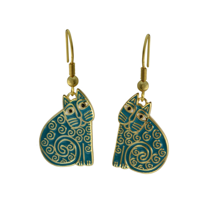 laurel burch Jubilee Cat Earrings - Teal