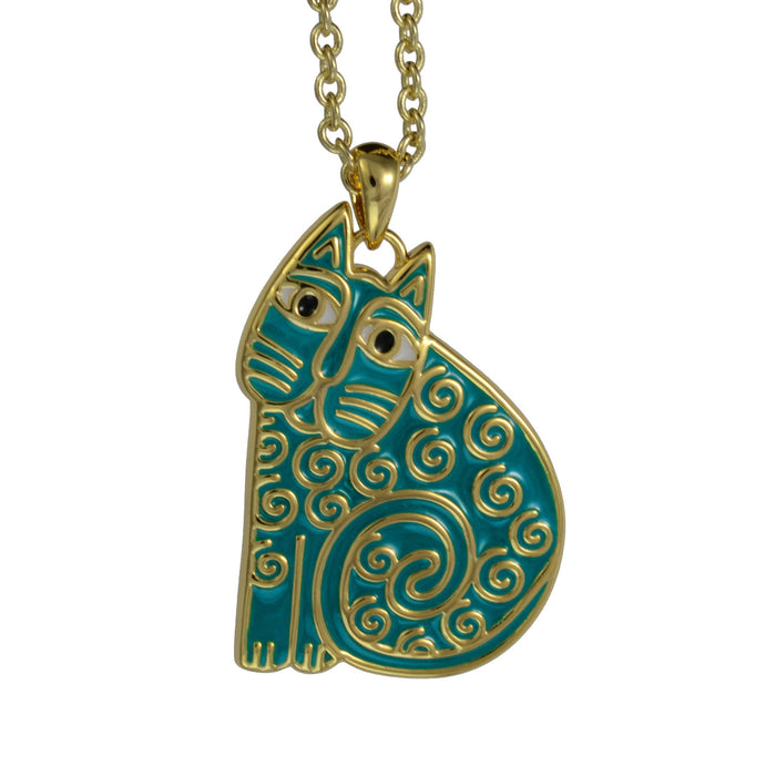 laurel burch Jubilee Cat Necklace - Teal