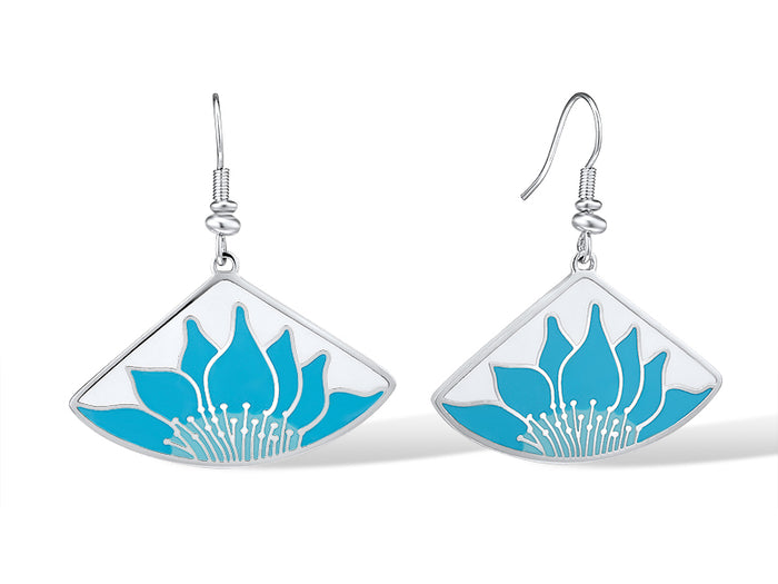 laurel burch Lotus Earrings - Silver/Blue