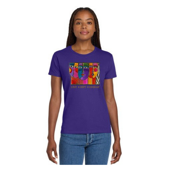 Laurel Burch Love • Hope • Courage T-Shirt - Purple