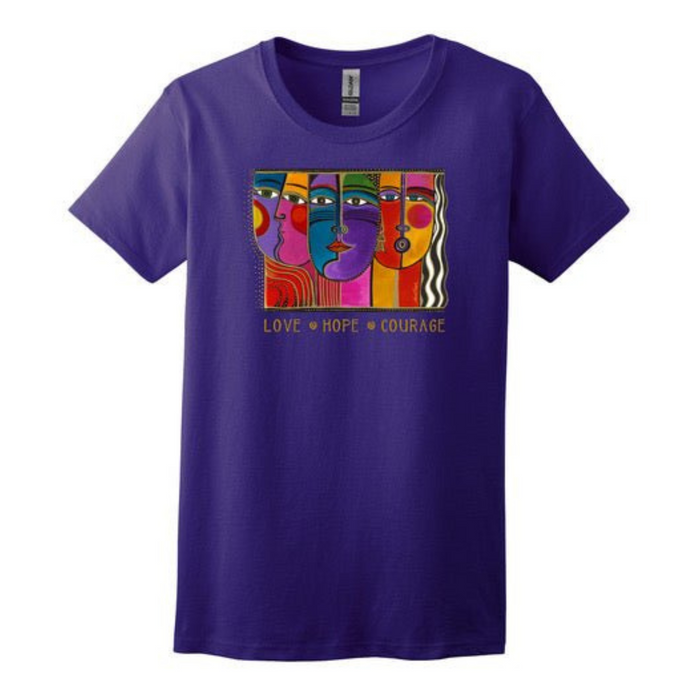 laurel burch Love • Hope • Courage T-Shirt - Purple