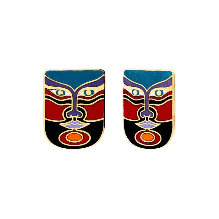 laurel burch Machado Mask Vintage Stud Earrings