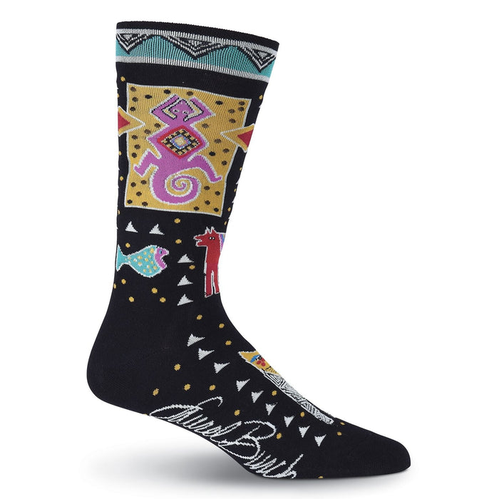 laurel burch Men's Folklorica Crew Socks - Black
