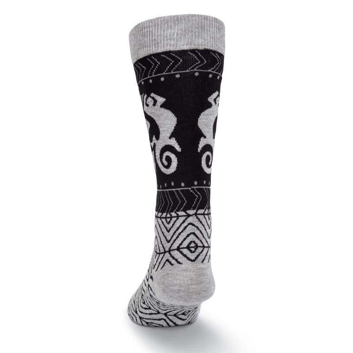 Laurel Burch Men's Lizards Crew Socks - Grey