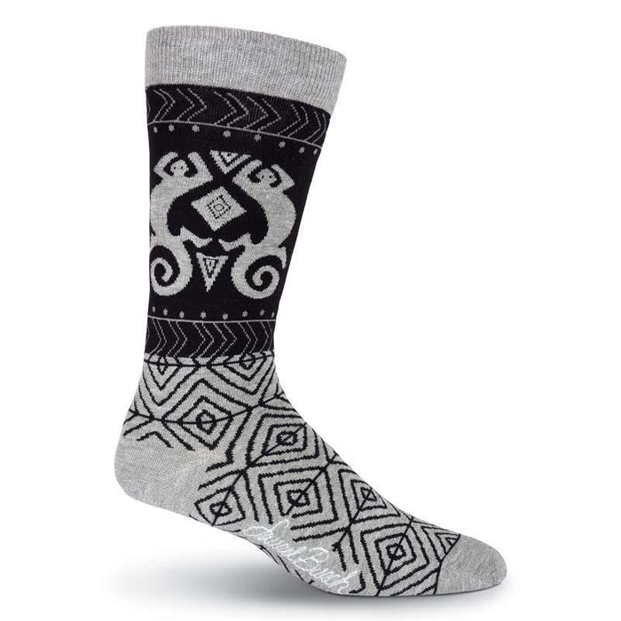 laurel burch Men's Lizards Crew Socks - Grey