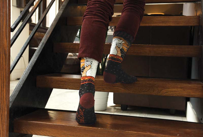 Laurel Burch Men's Wild Stallion Crew Socks - Black