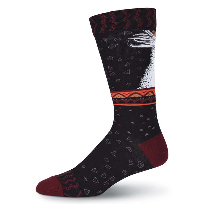 Laurel Burch Men's Wild Stallion Crew Socks - Black