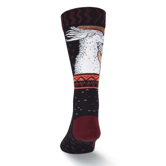 Laurel Burch Men's Wild Stallion Crew Socks - Black